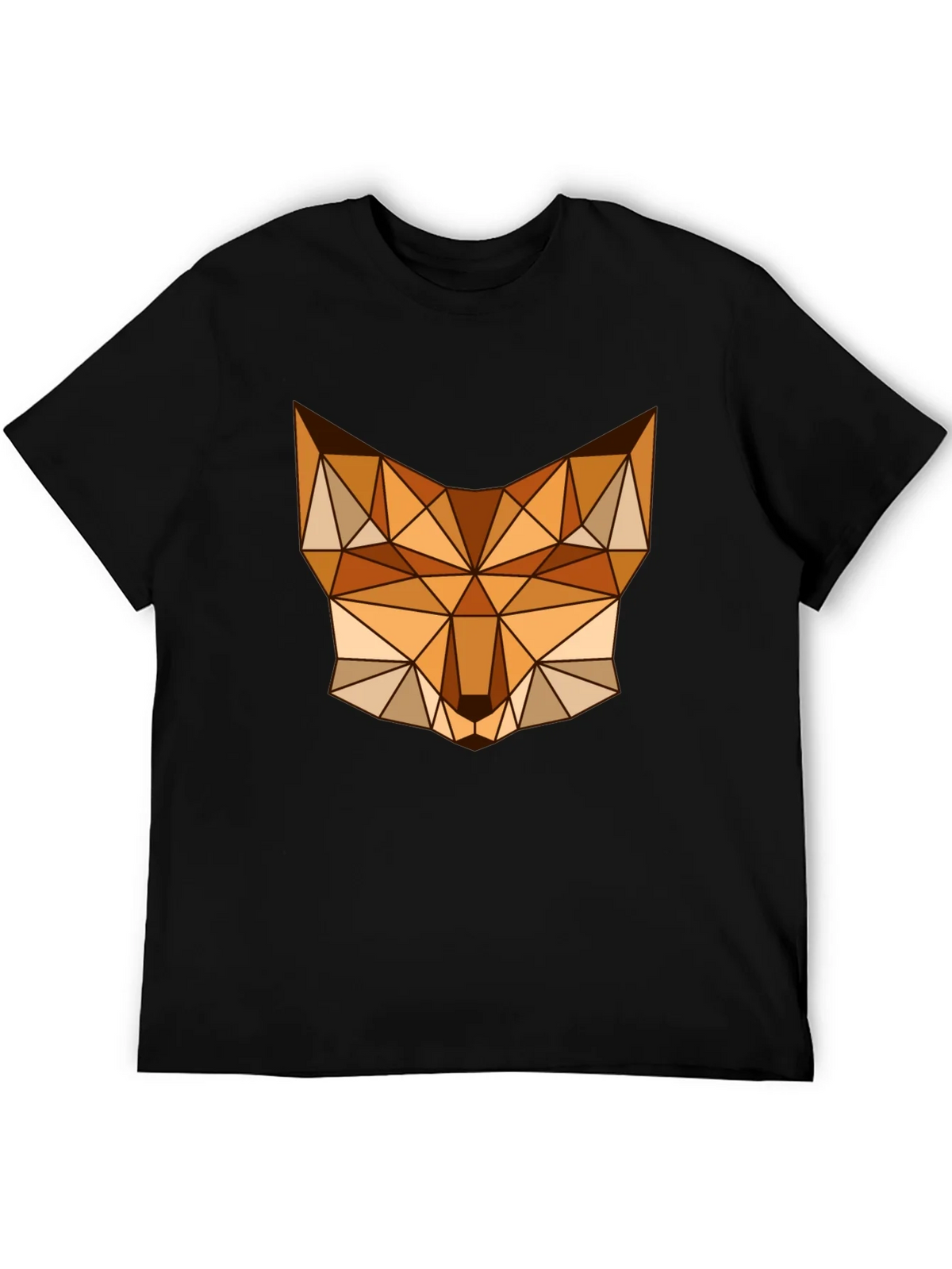 Geometric Fox Graphic Tee - Stylish Mens Black T-Shirt product image 5