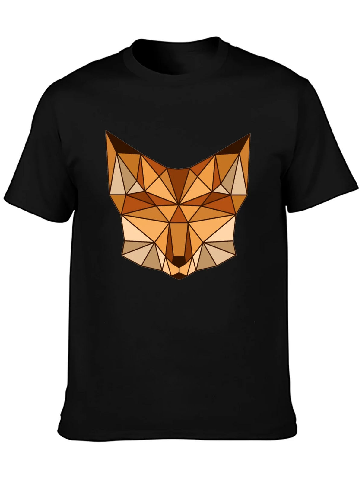 Geometric Fox Graphic Tee - Stylish Mens Black T-Shirt product image 3