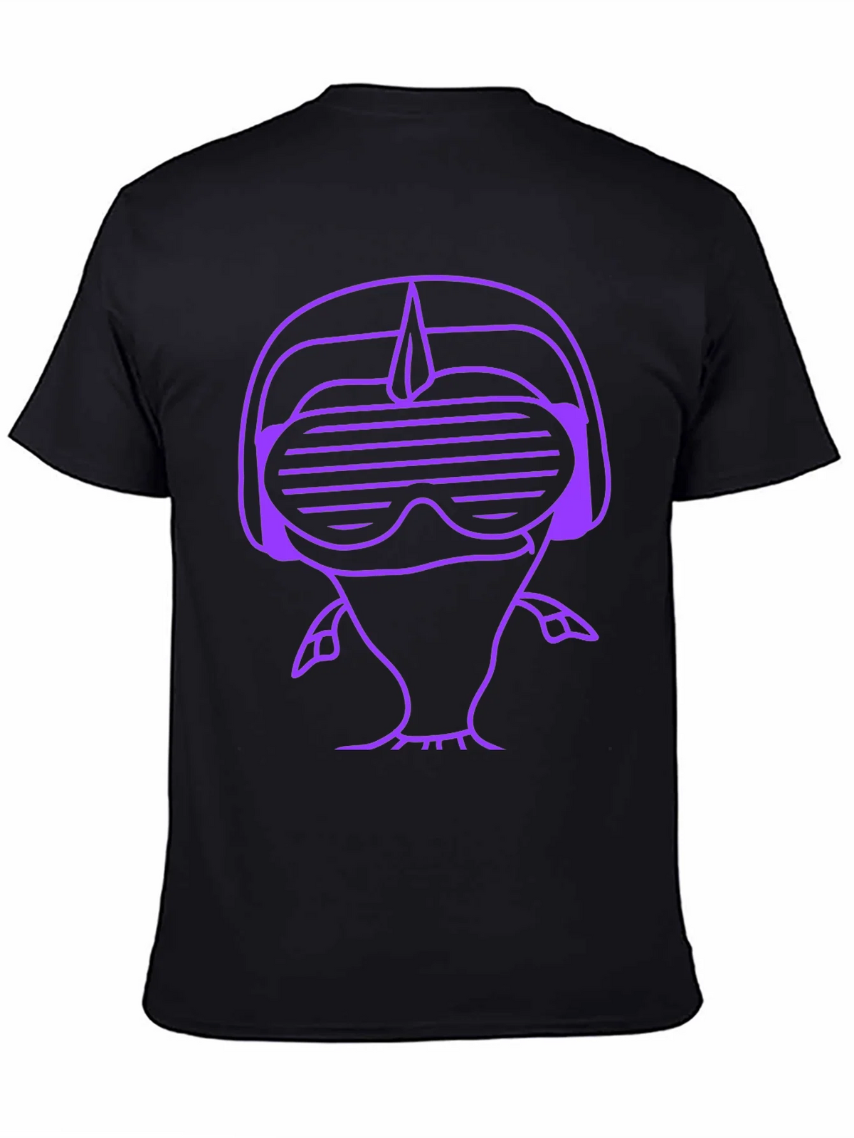 Retro Gamer Purple Graphic Print Black T-Shirt product image 4