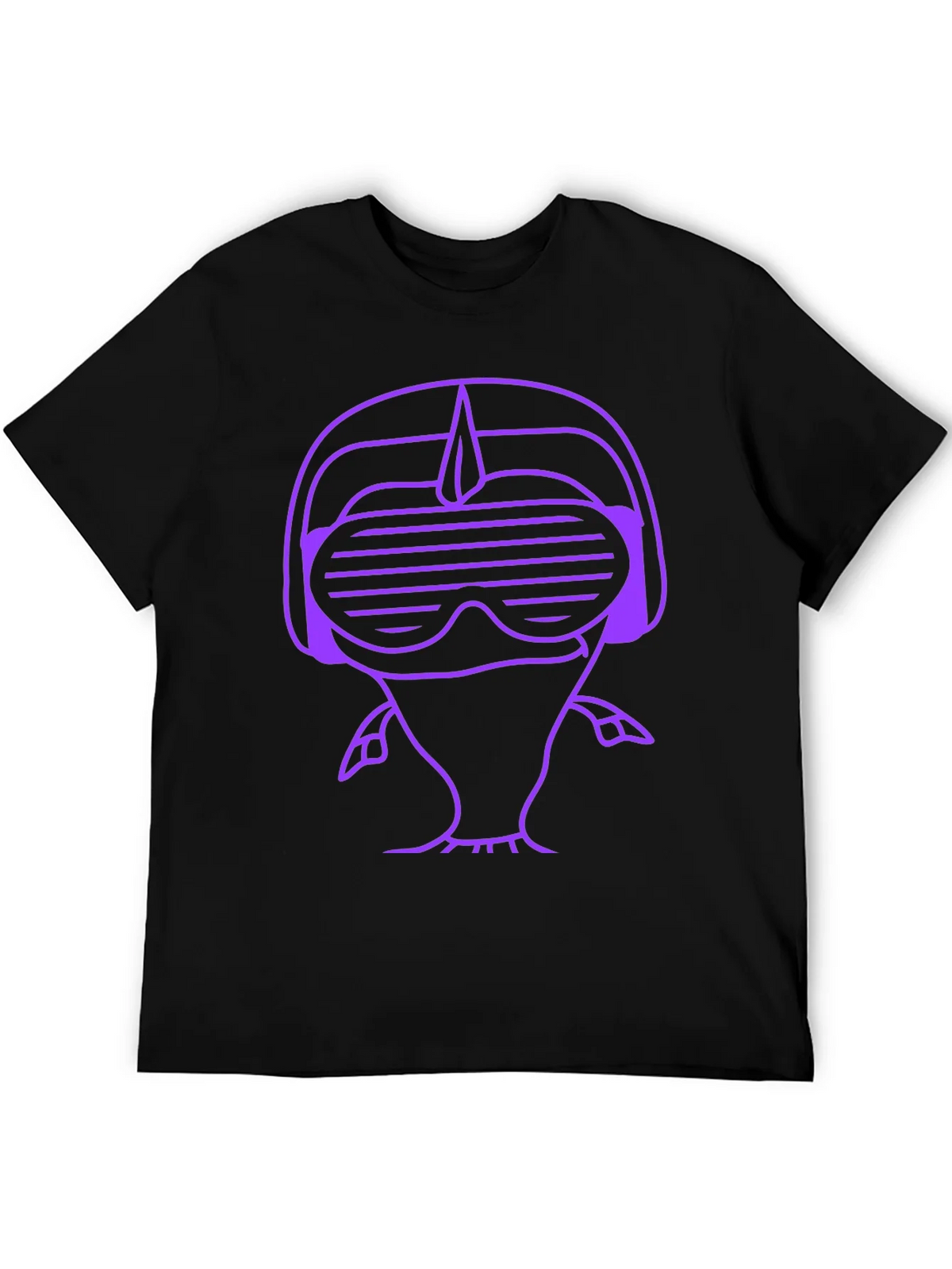 Retro Gamer Purple Graphic Print Black T-Shirt product image 5