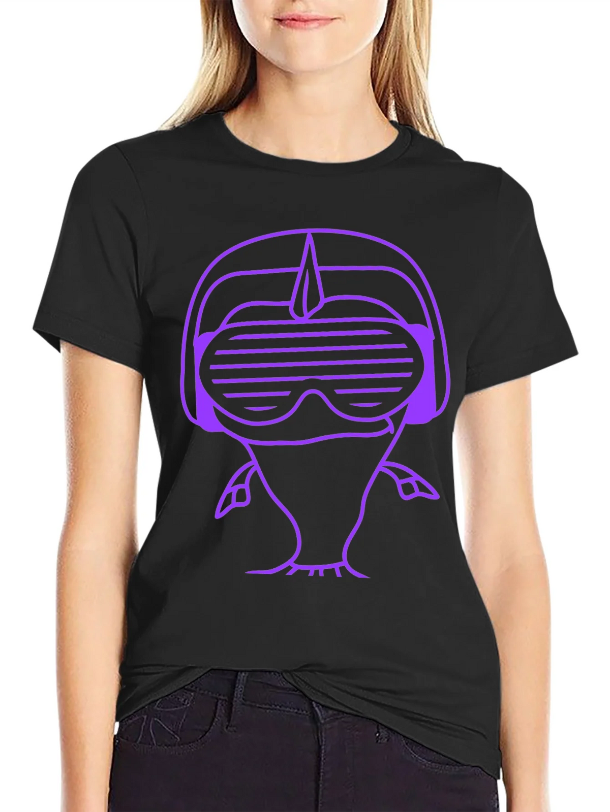 Retro Gamer Purple Graphic Print Black T-Shirt product image 2