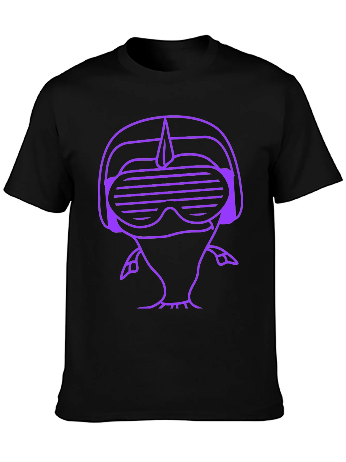 Retro Gamer Purple Graphic Print Black T-Shirt product image 3