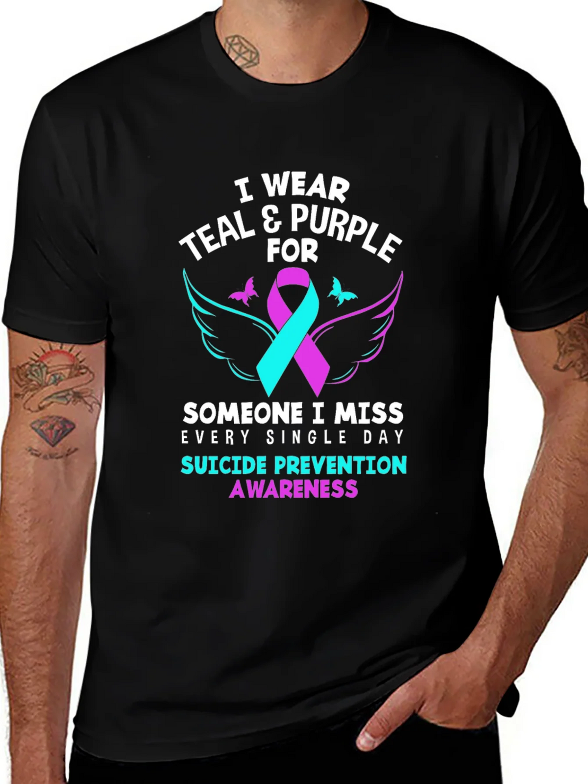 Teal & Purple Suicide Prevention Awareness T-Shirt product image 1