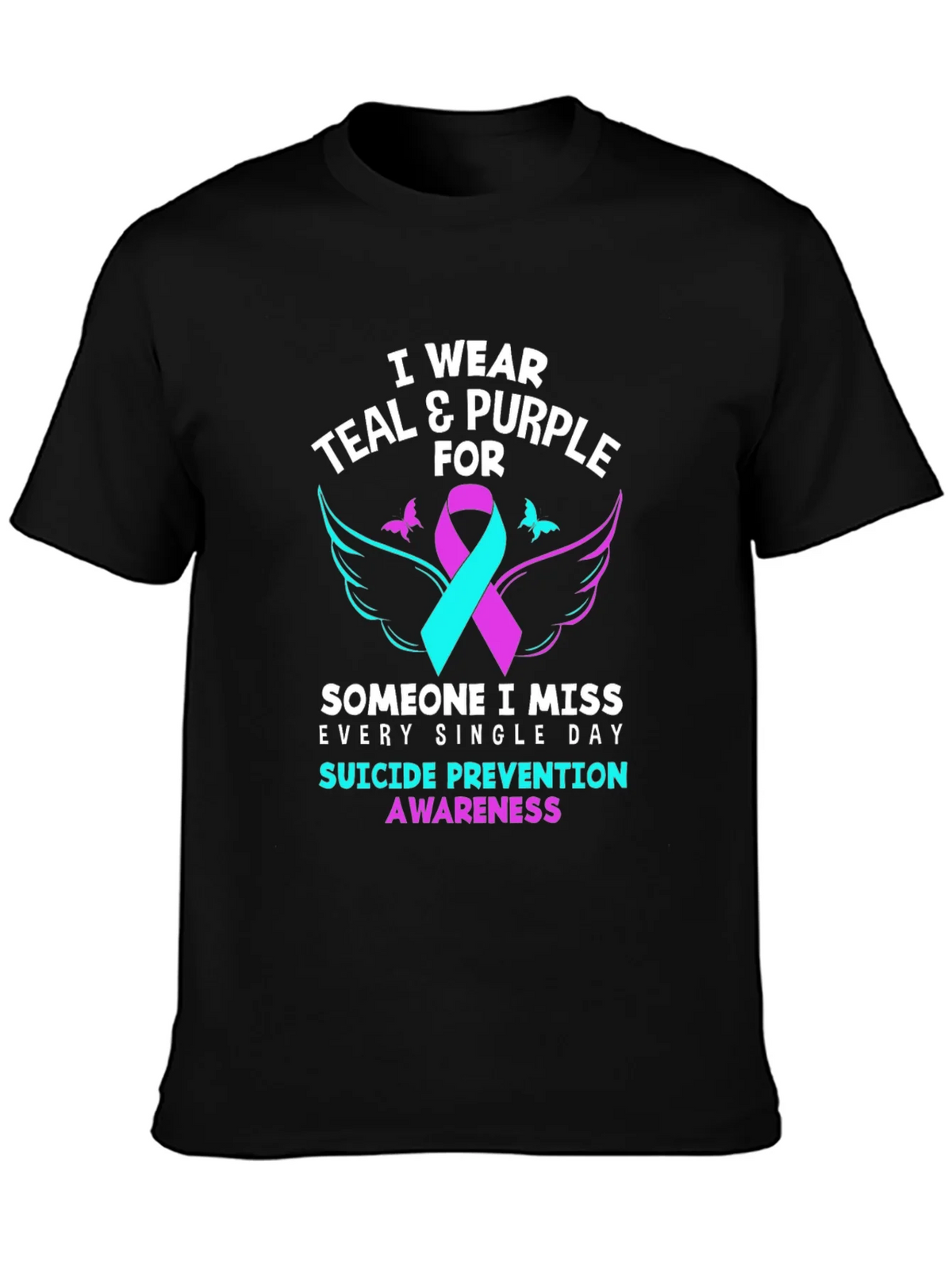 Teal & Purple Suicide Prevention Awareness T-Shirt product image 3
