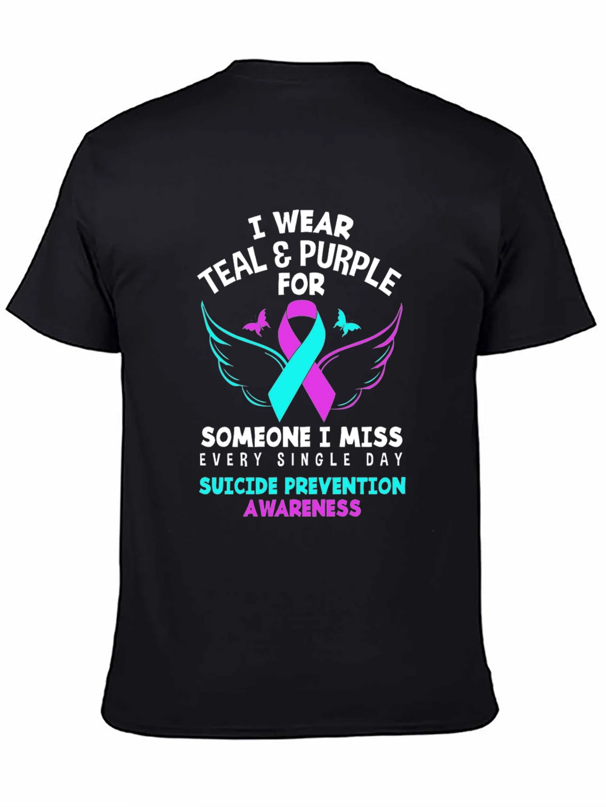 Teal & Purple Suicide Prevention Awareness T-Shirt product image 4