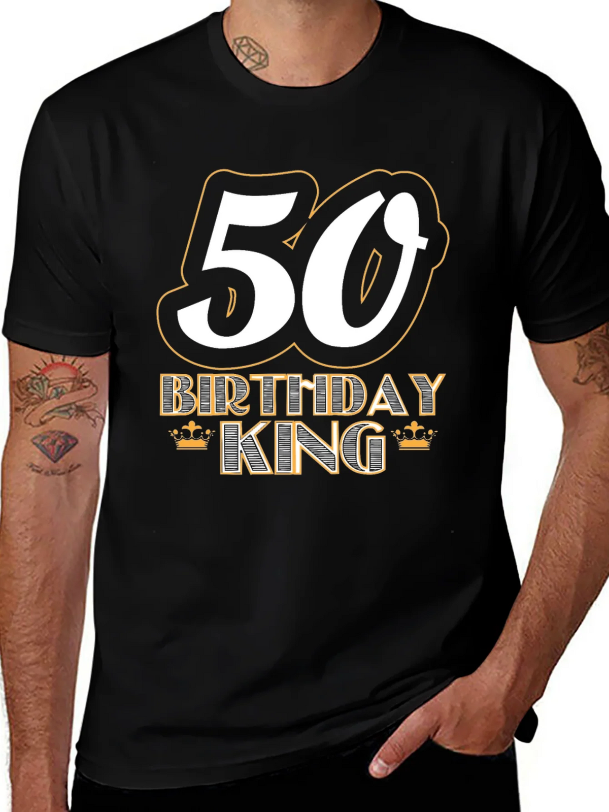50th Birthday King T-Shirt - Black product image 1
