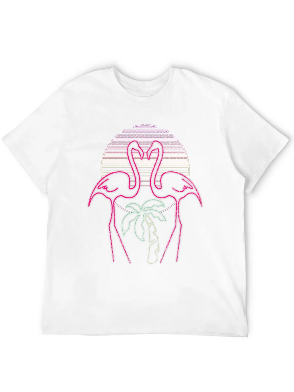 Neon Flamingo Palm Tree Graphic Tee - Black product image 6