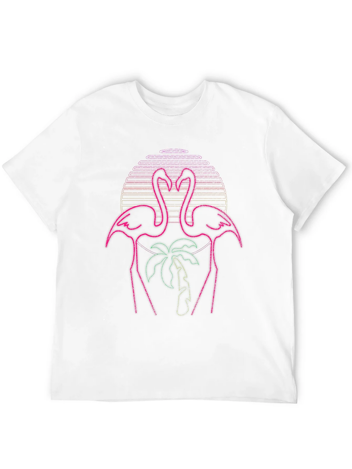 Neon Flamingo Palm Tree Graphic Tee - Black product image 6