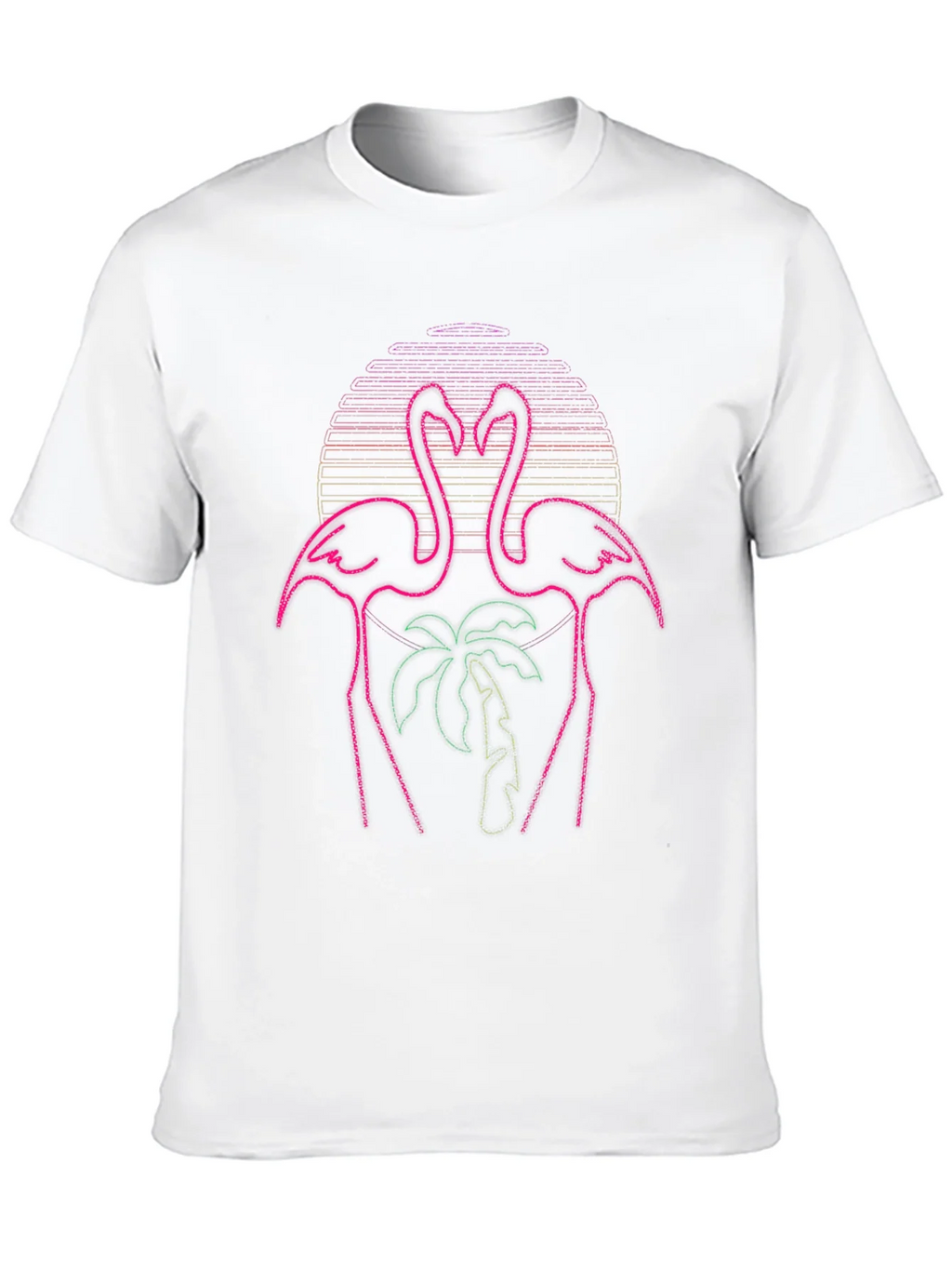 Neon Flamingo Palm Tree Graphic Tee - Black product image 5