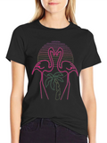 Neon Flamingo Palm Tree Graphic Tee - Black product image 1