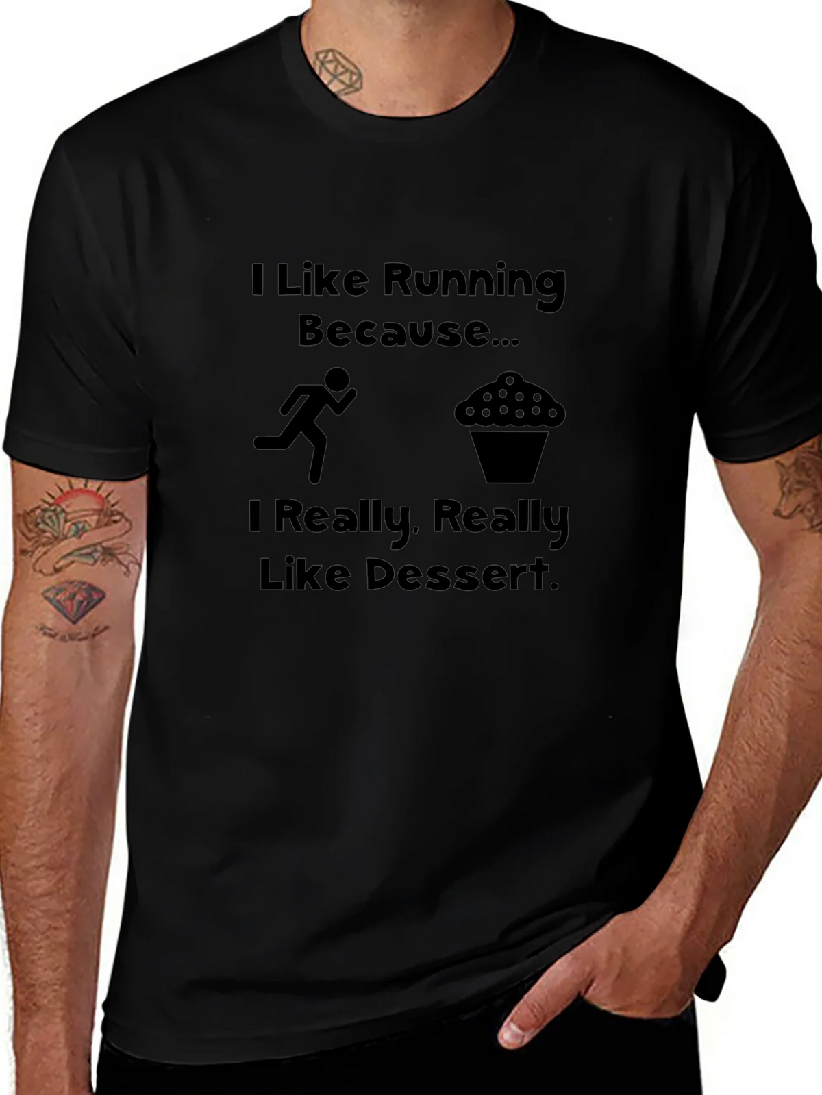 Funny Running & Dessert T-Shirt product image 1