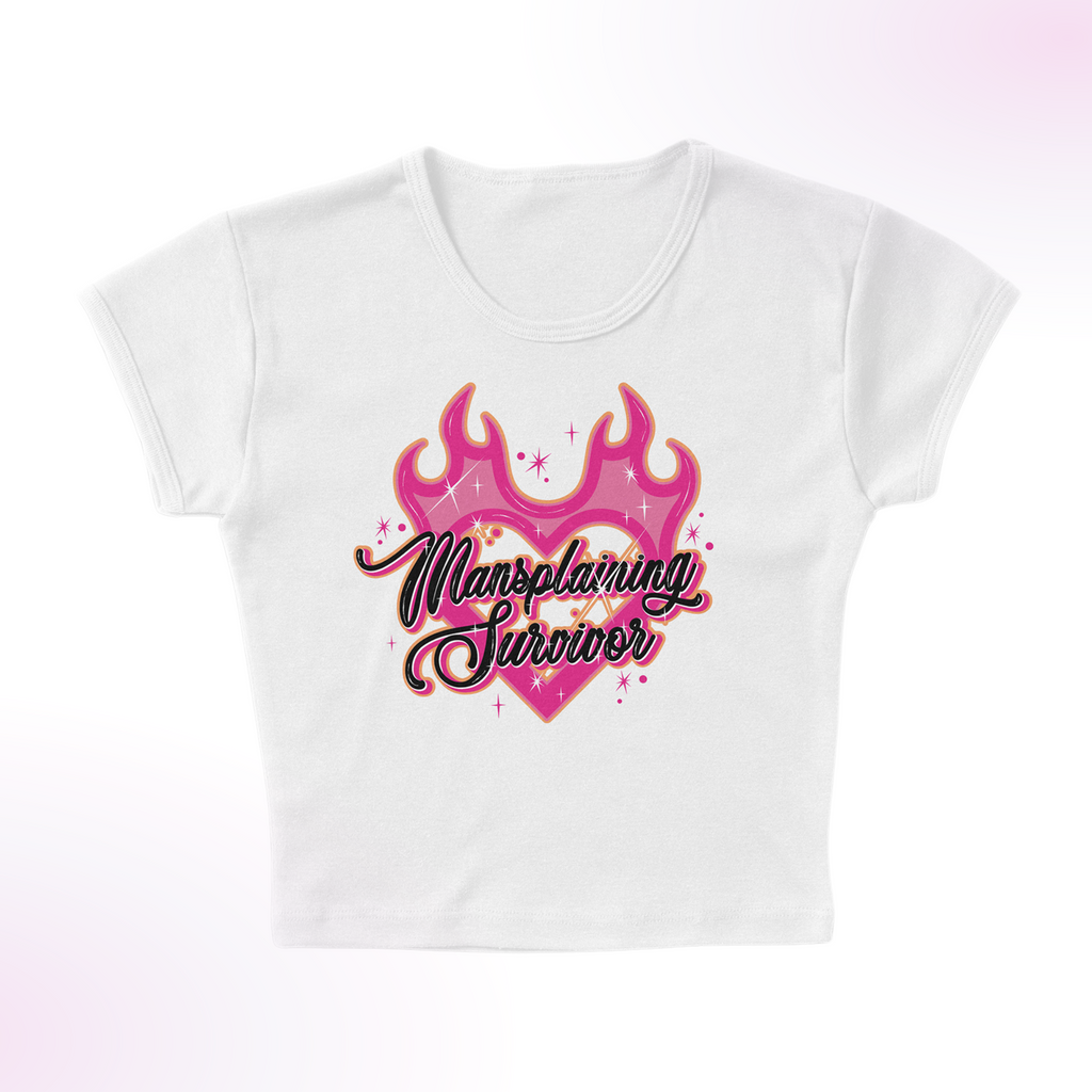 Mansplaining Survivor Micro Rib Baby Tee product image 1