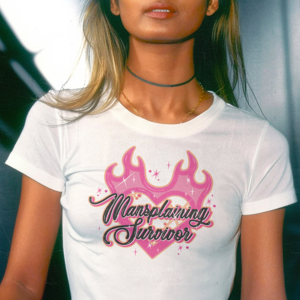Mansplaining Survivor Micro Rib Baby Tee product image 2