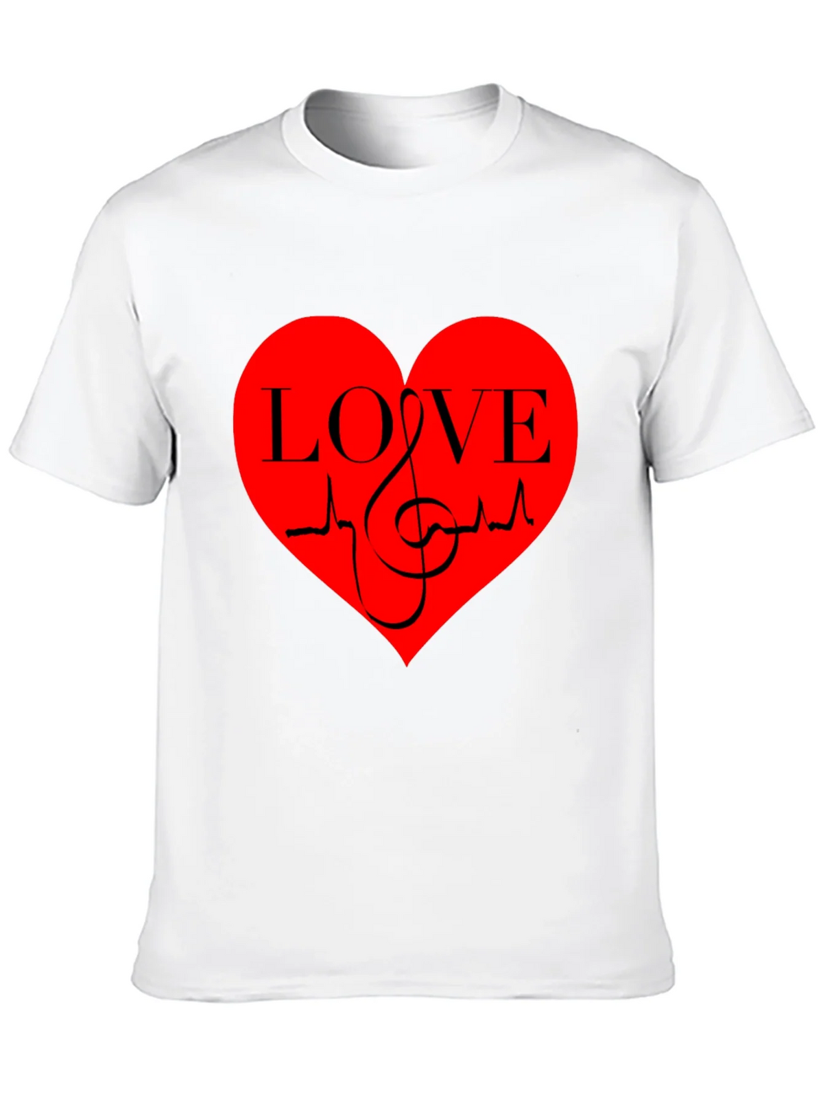 Love Music Heartbeat Graphic T-Shirt - Black product image 7