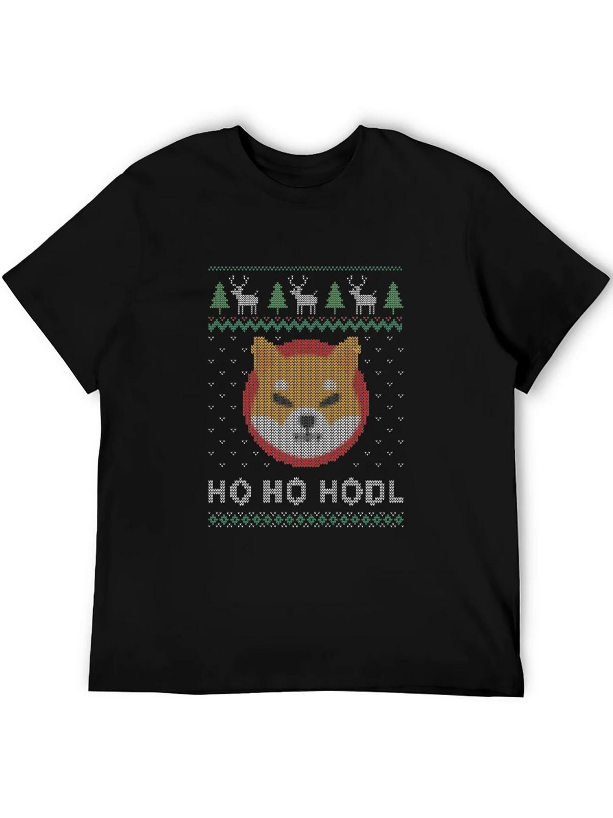 Shiba Inu HODL Ugly Christmas Sweater T-Shirt product image 4