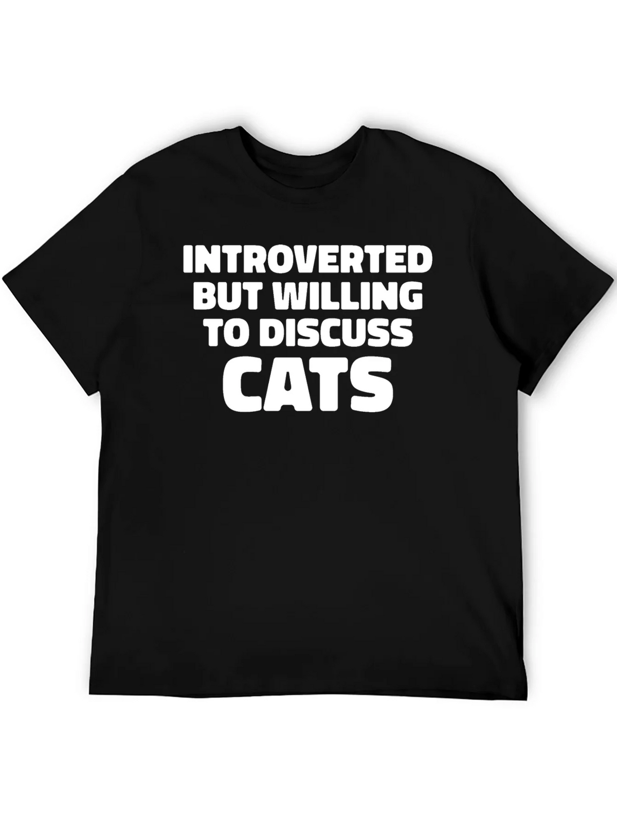 Introverted Cat Lover T-Shirt - Black product image 5