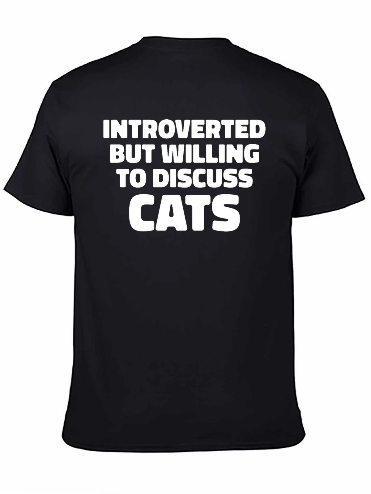 Introverted Cat Lover T-Shirt - Black product image 4