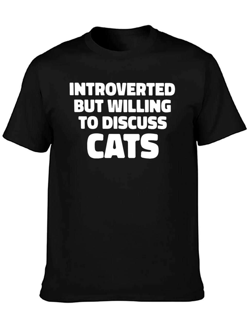 Introverted Cat Lover T-Shirt - Black product image 3