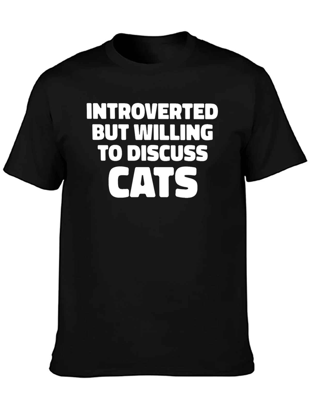 Introverted Cat Lover T-Shirt - Black product image 3