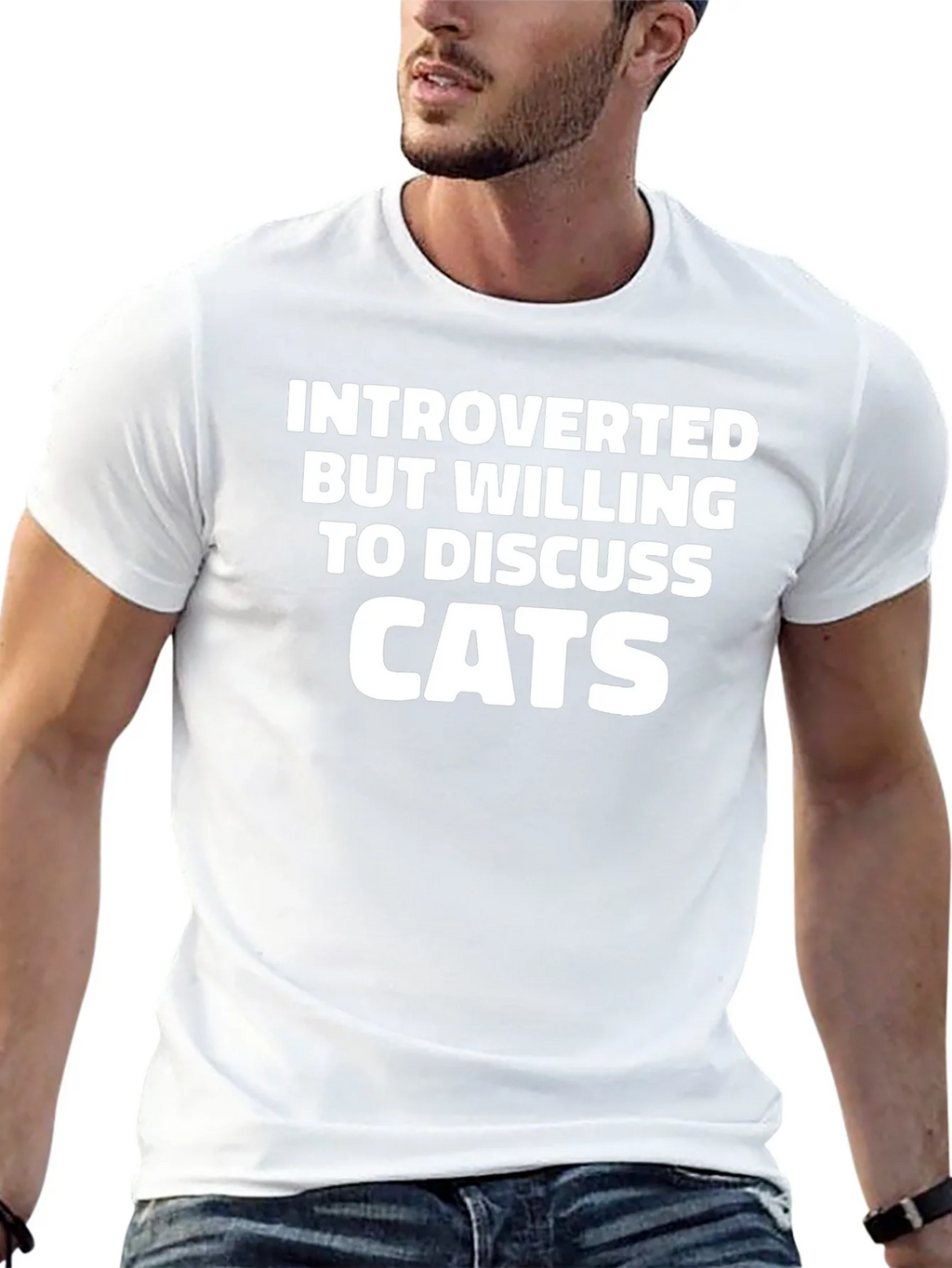 Introverted Cat Lover T-Shirt - Black product image 9
