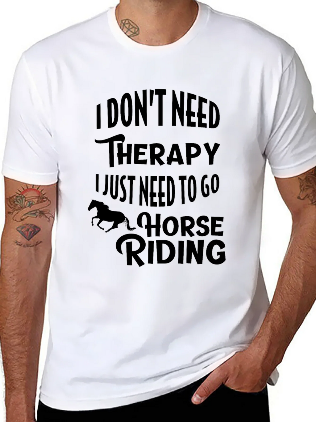 Horse Riding Therapy Graphic Tee - Unisex Black T-Shirt product image 5