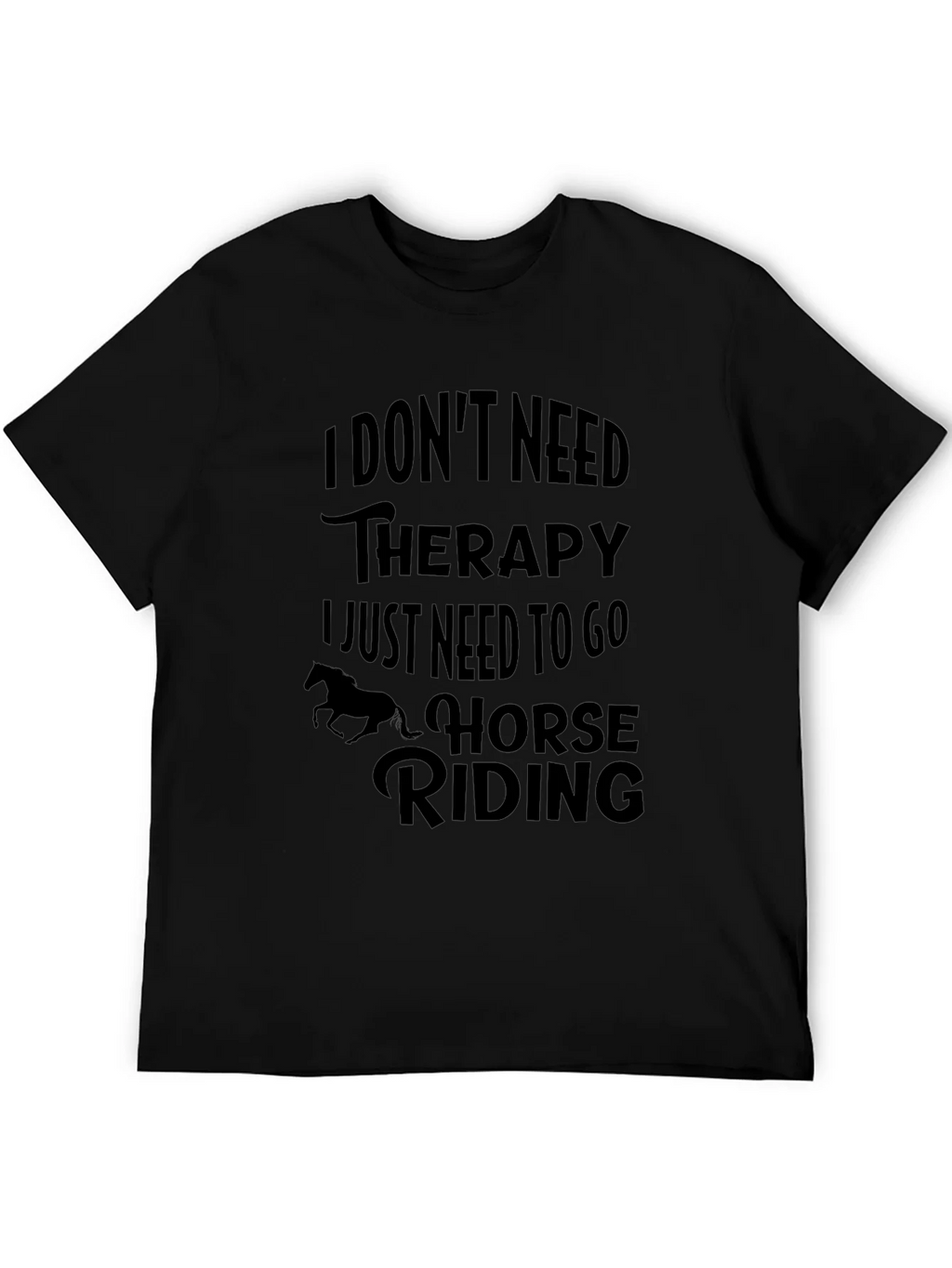 Horse Riding Therapy Graphic Tee - Unisex Black T-Shirt product image 4