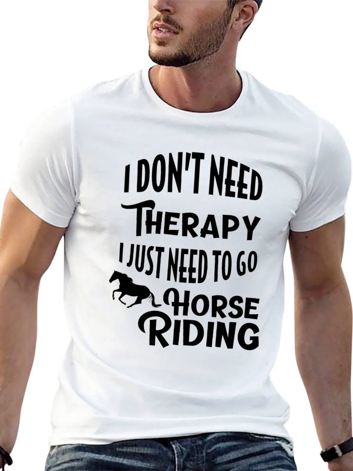 Horse Riding Therapy Graphic Tee - Unisex Black T-Shirt product image 9