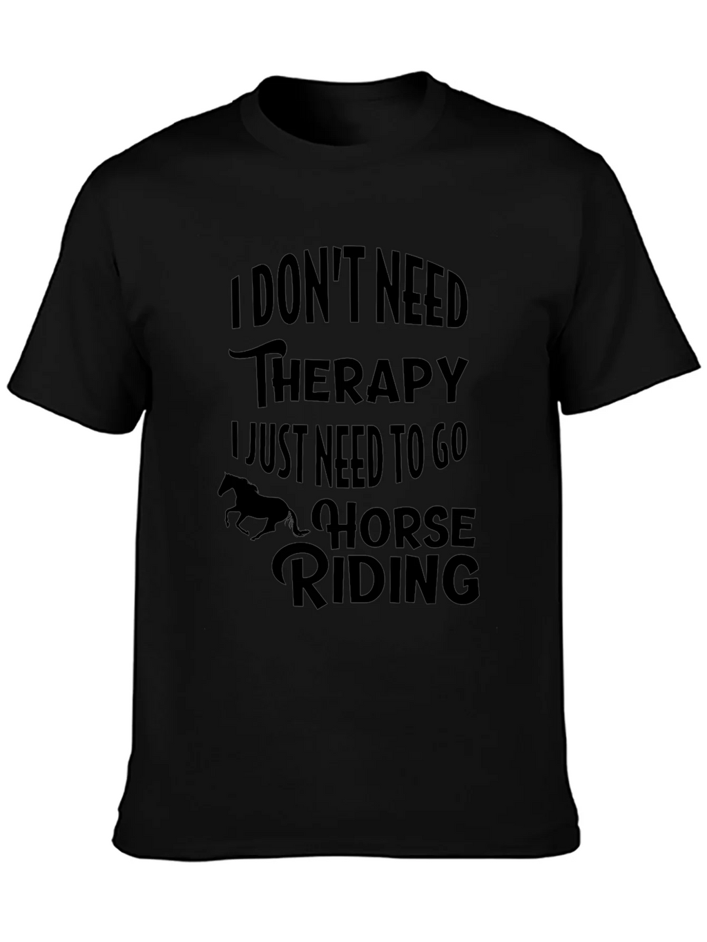 Horse Riding Therapy Graphic Tee - Unisex Black T-Shirt product image 2