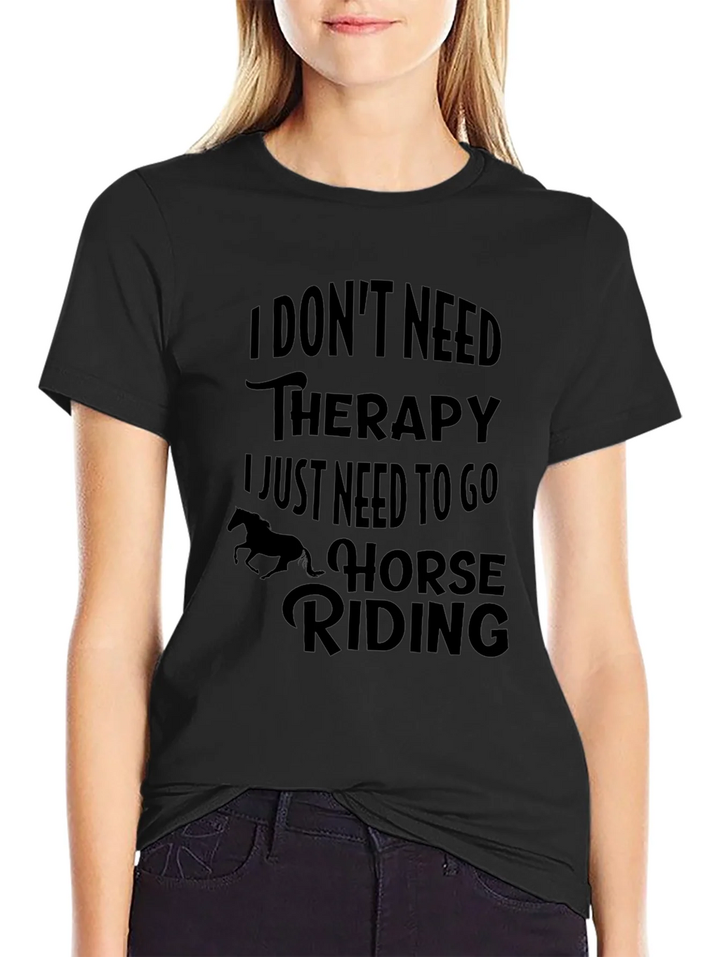 Horse Riding Therapy Graphic Tee - Unisex Black T-Shirt product image 1