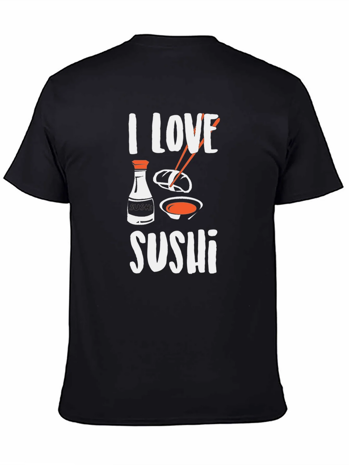 I Love Sushi Graphic Tee - Black Cotton T-Shirt product image 4