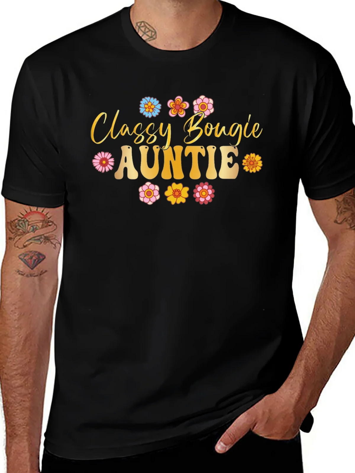 Classy Bougie Auntie Black T-Shirt product image 1