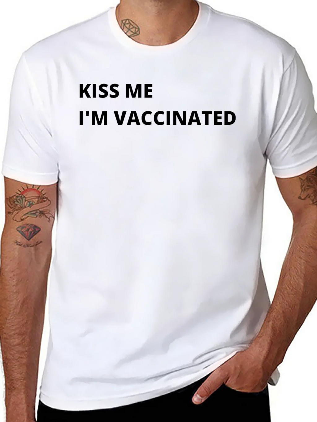 Kiss Me Im Vaccinated Graphic T-Shirt product image 7