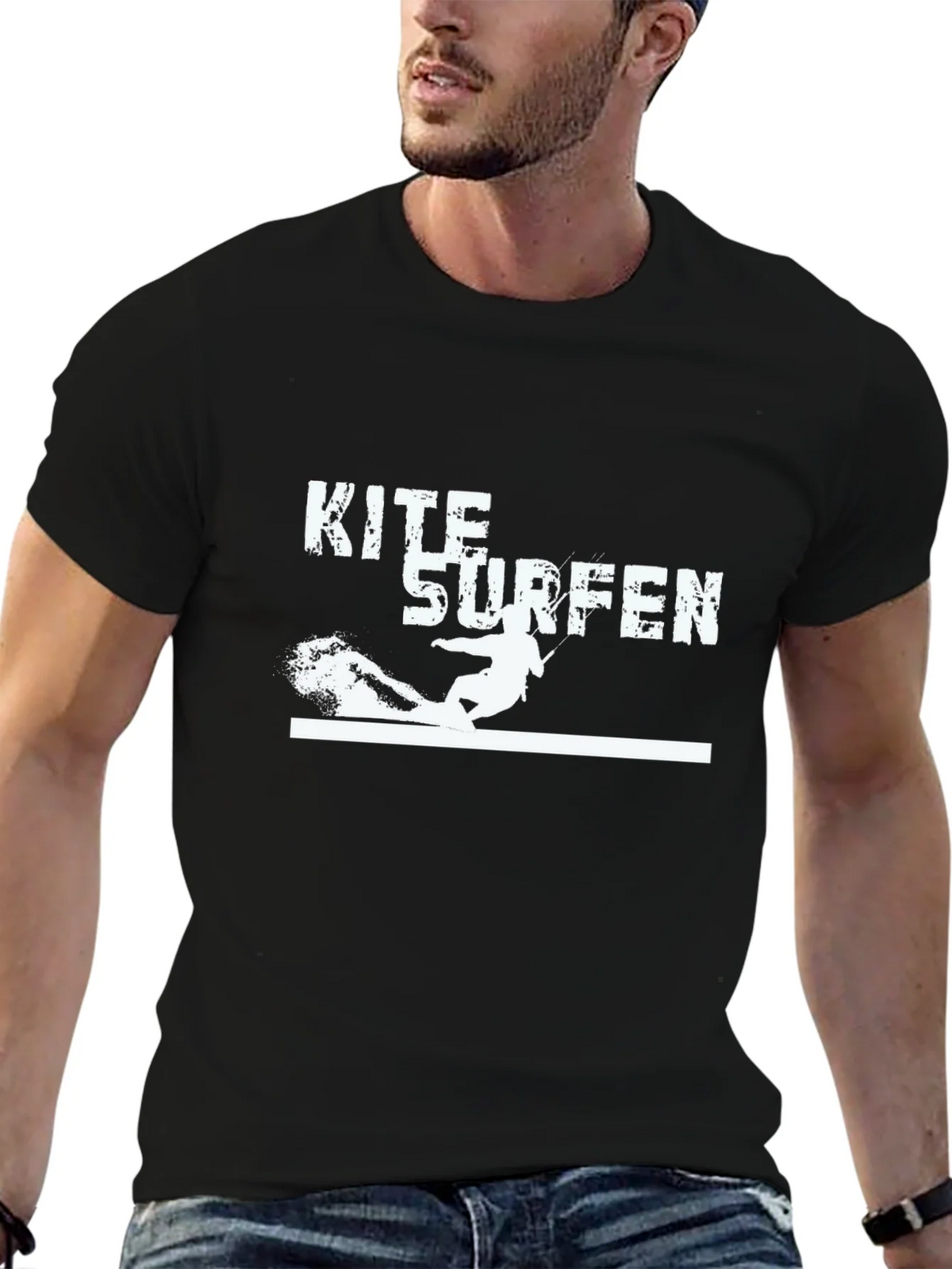 Kite Surfen Black T-Shirt - Water Sports Tee product image 6