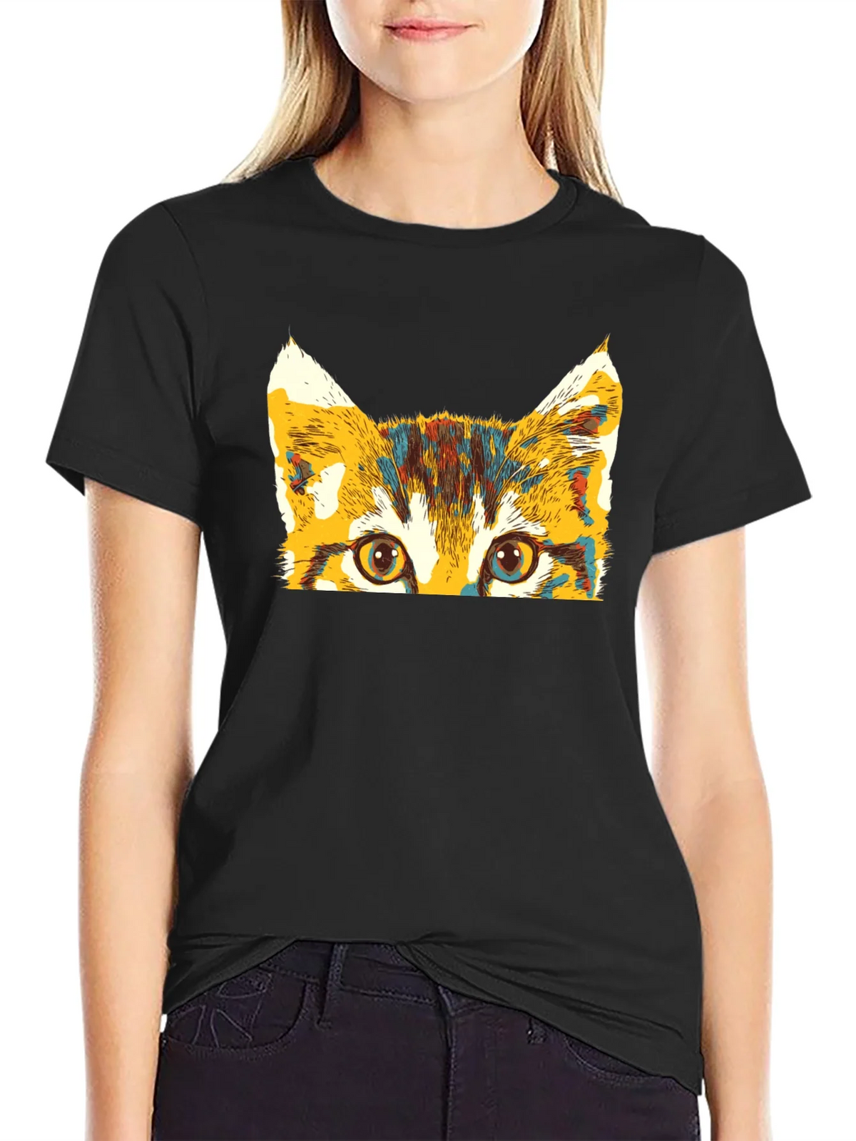 Colorful Cat Peek T-Shirt product image 2