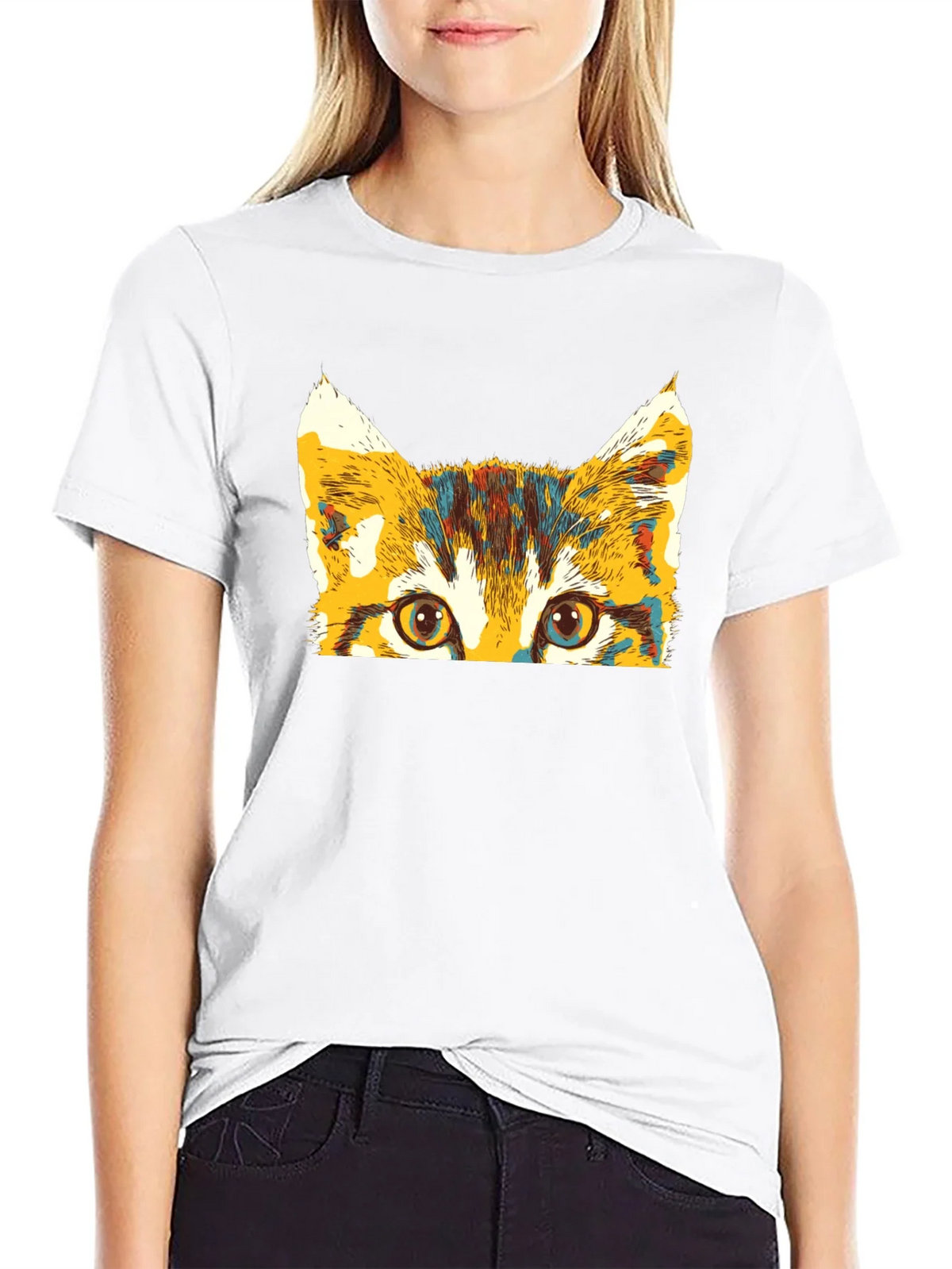 Colorful Cat Peek T-Shirt product image 8