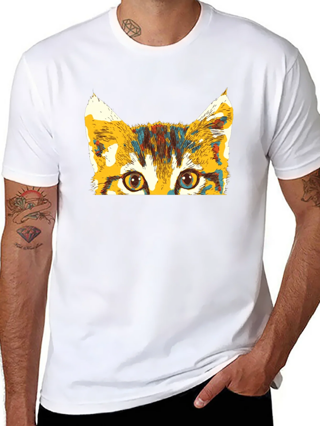 Colorful Cat Peek T-Shirt product image 7