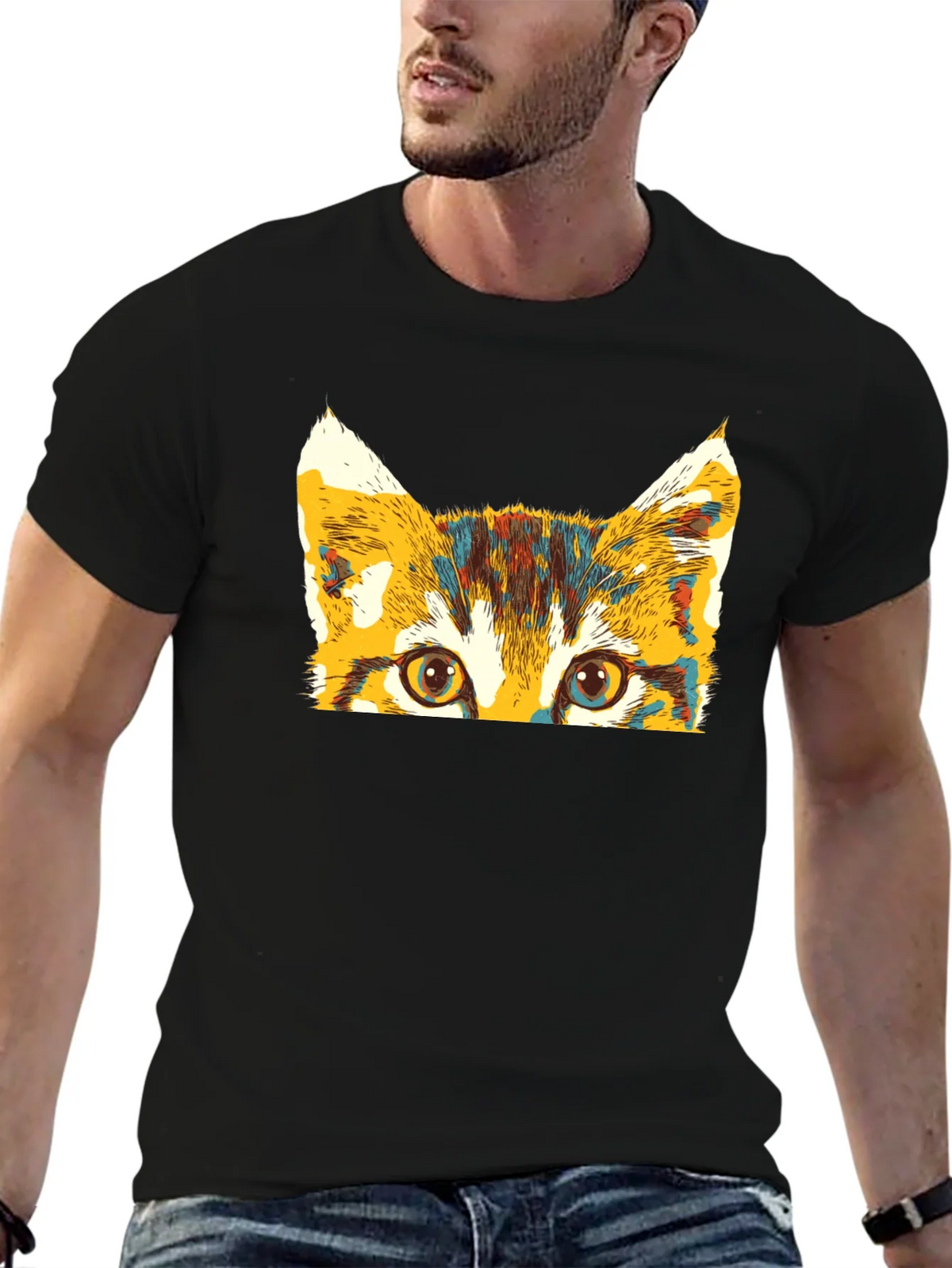 Colorful Cat Peek T-Shirt product image 6