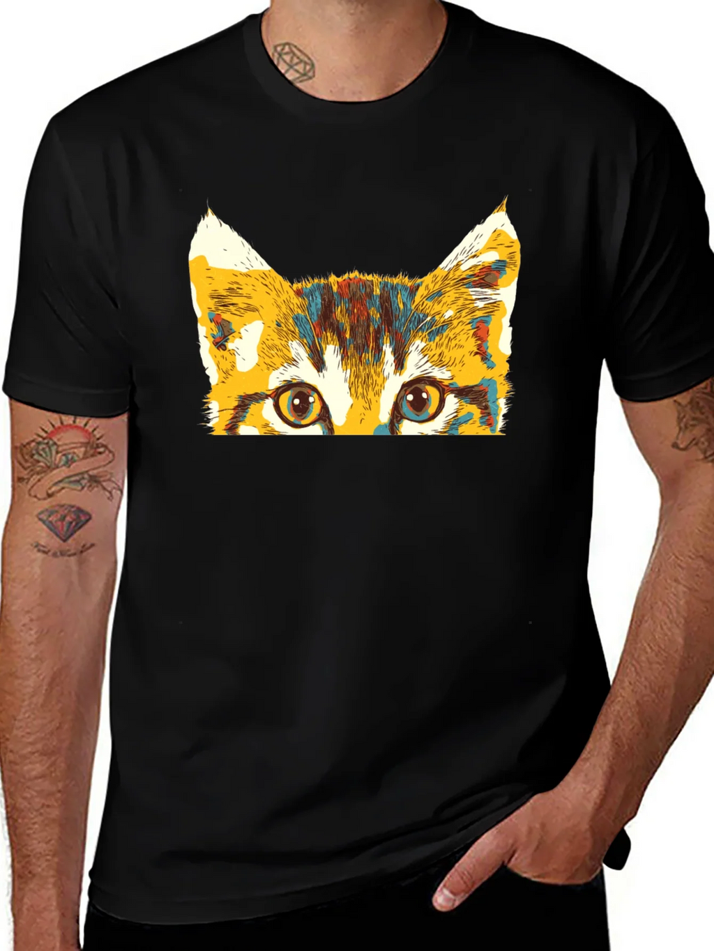 Colorful Cat Peek T-Shirt product image 1