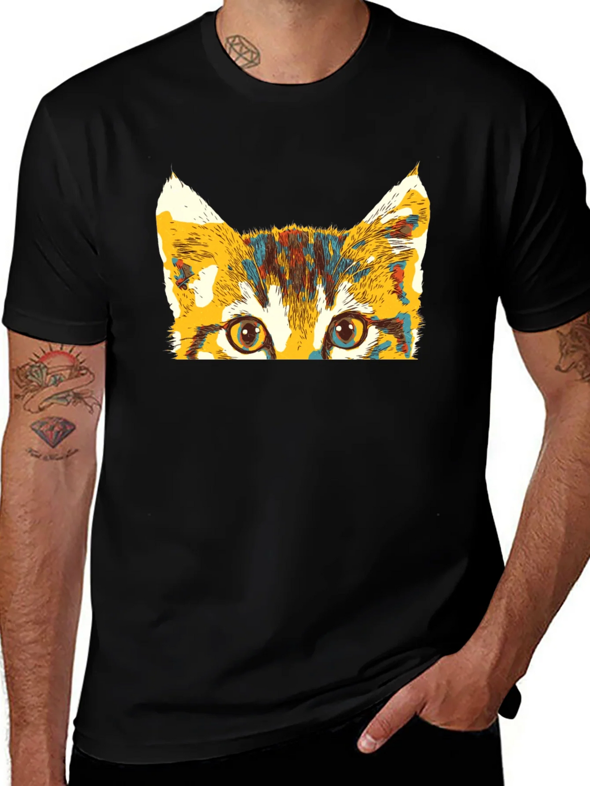 Colorful Cat Peek T-Shirt product image 1