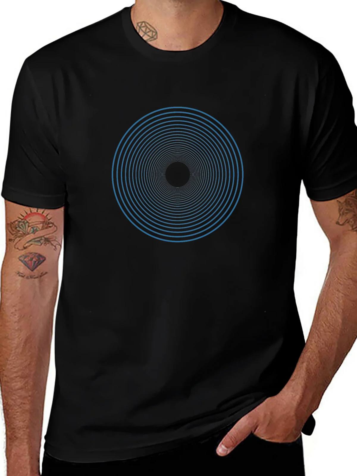 Hypnotic Circle Graphic Tee - Mens Black T-Shirt product image 1
