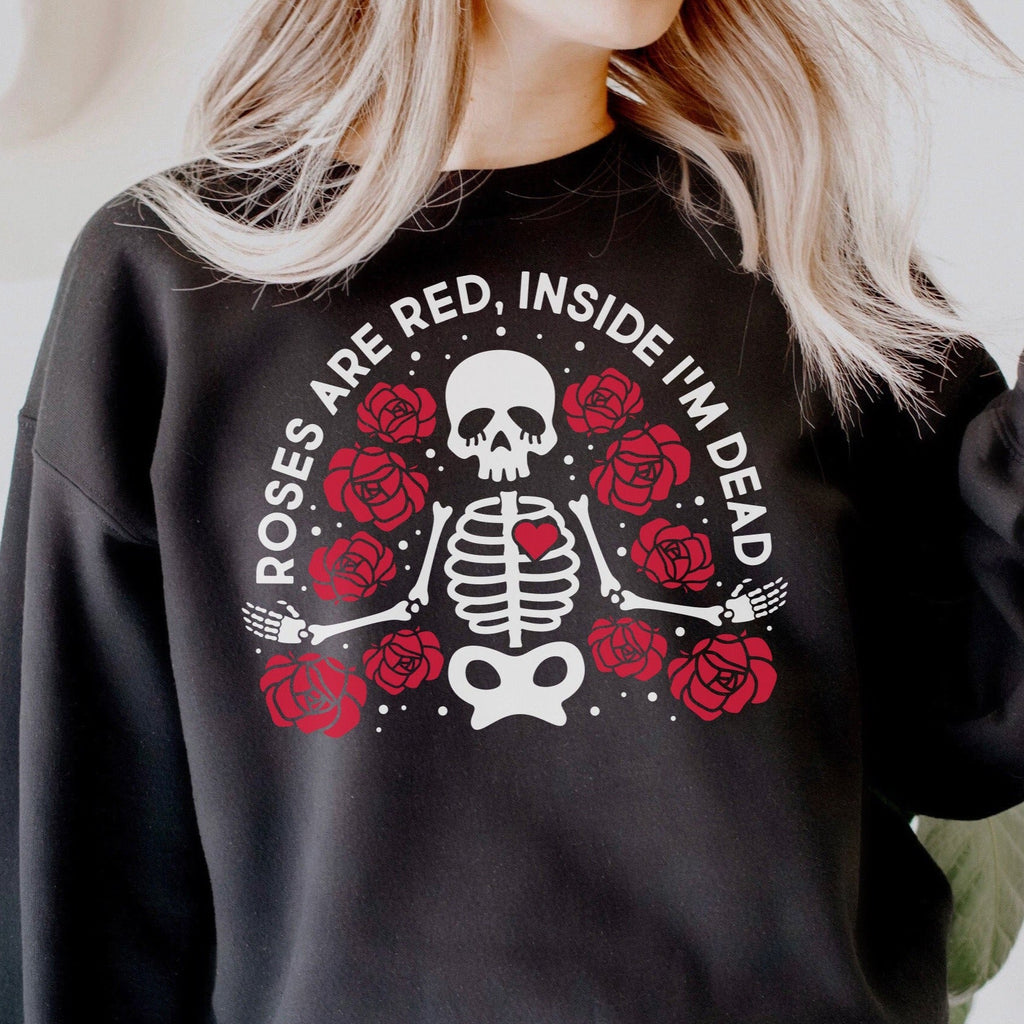 Red Roses Inside I'm Dead Sweatshirt product image 2