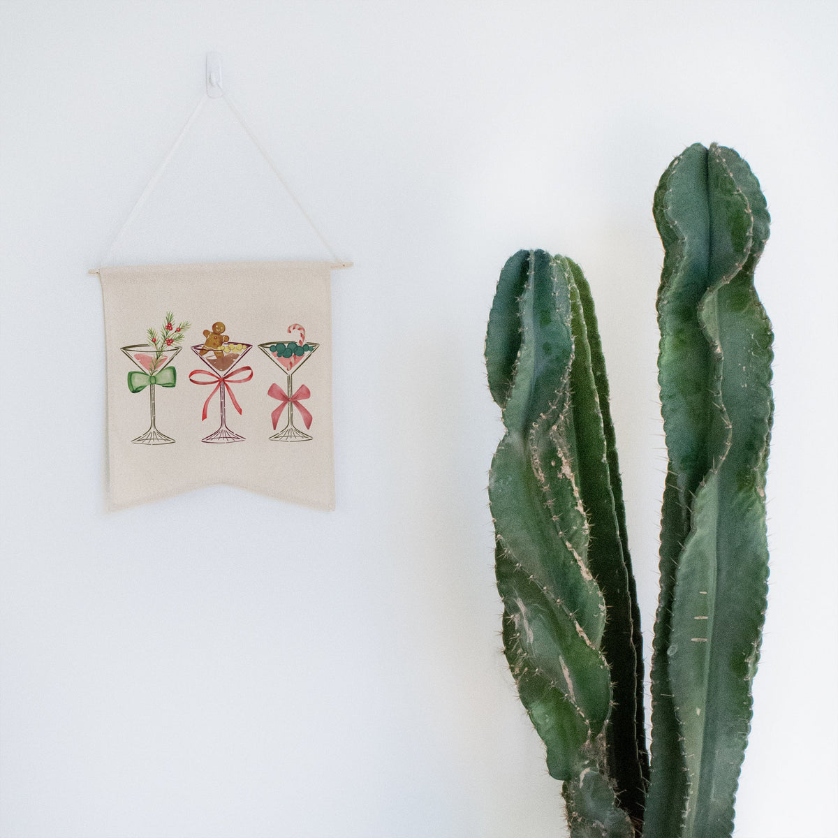 Row Of Festive Martinis Wall Hang