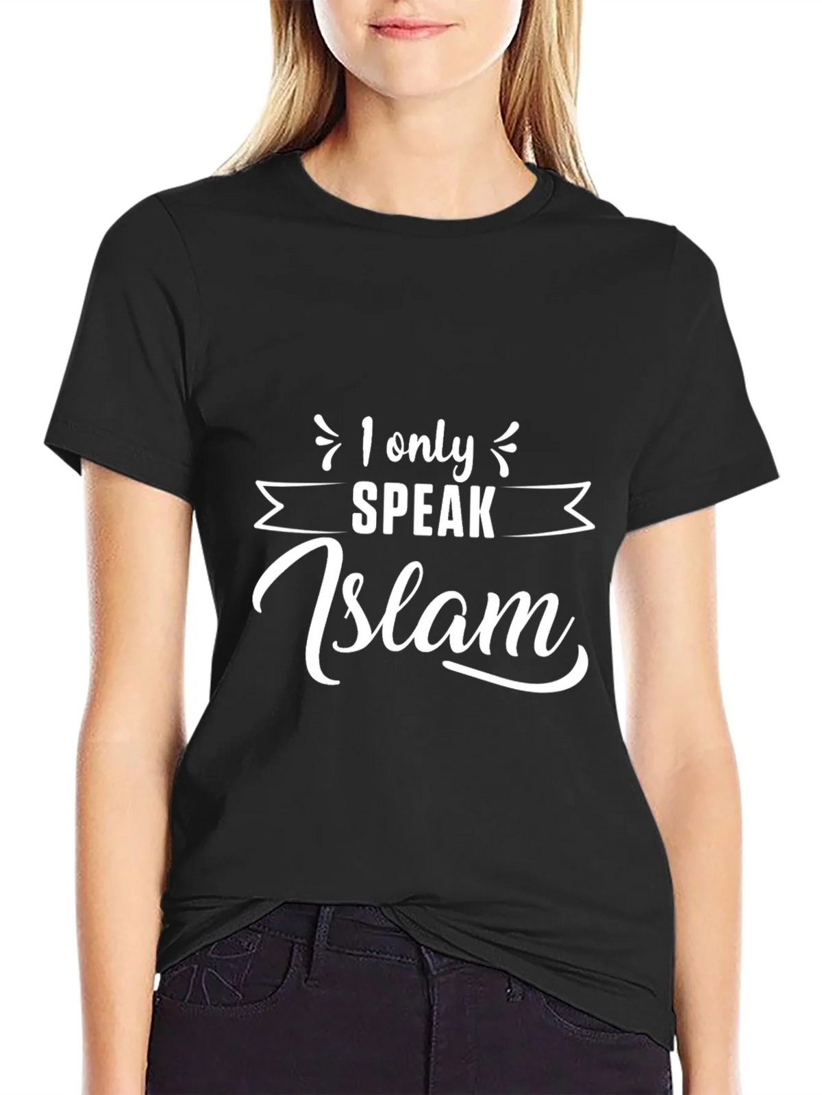 I Only Speak Islam T-Shirt - Mens Black Graphic Tee product image 2