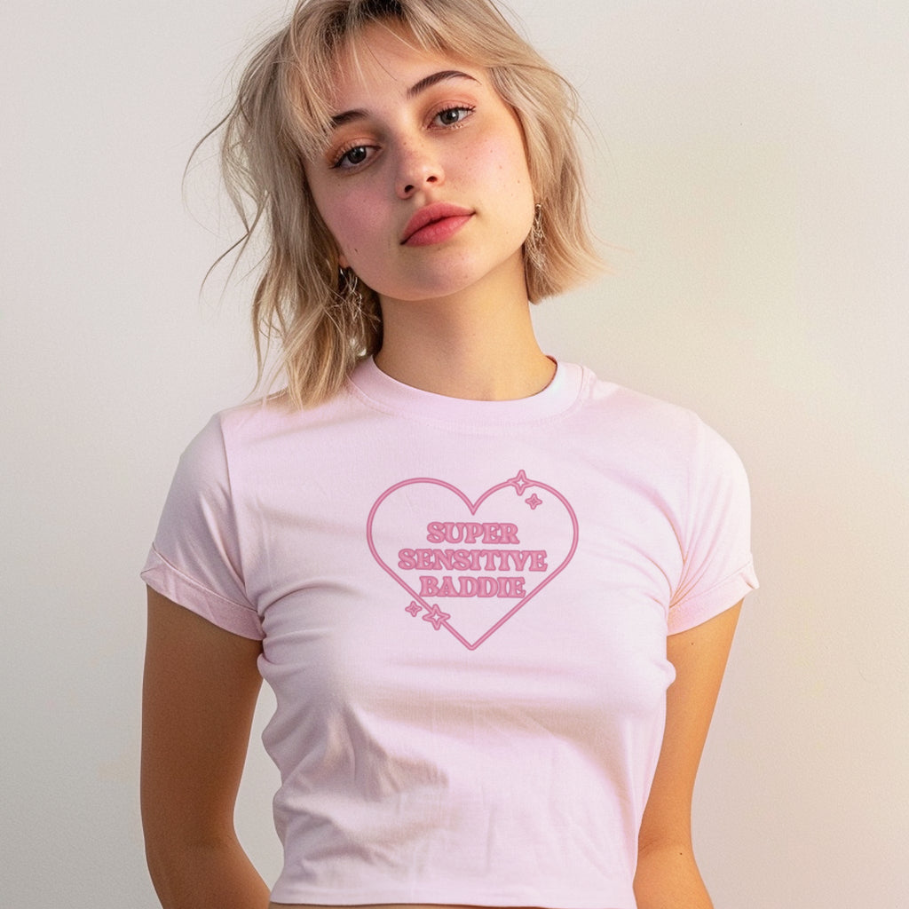 Sensitive Baddie Micro Rib Baby Tee product image 2