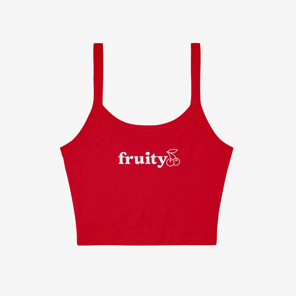 Sweet Cherry Fruity Embroidered Micro Rib Spaghetti Strap product image 3