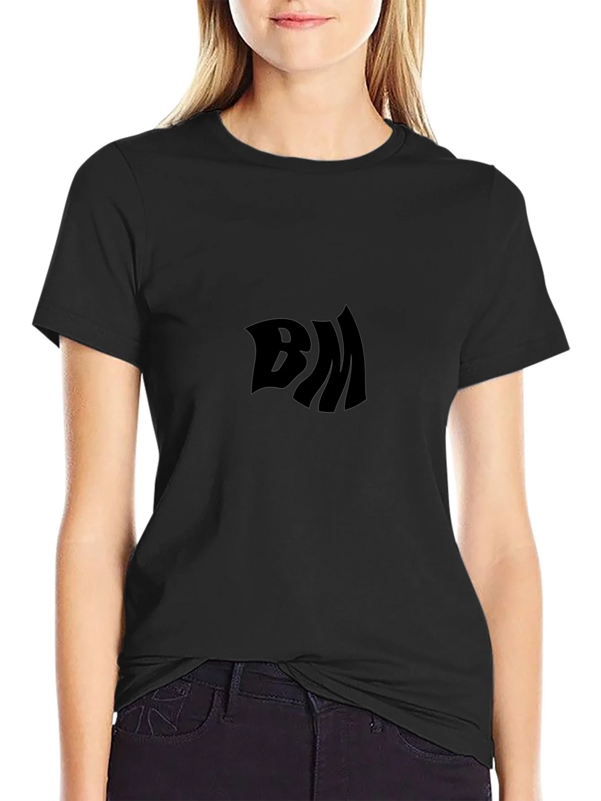 Black T-Shirt with Distorted BM Logo product image 2