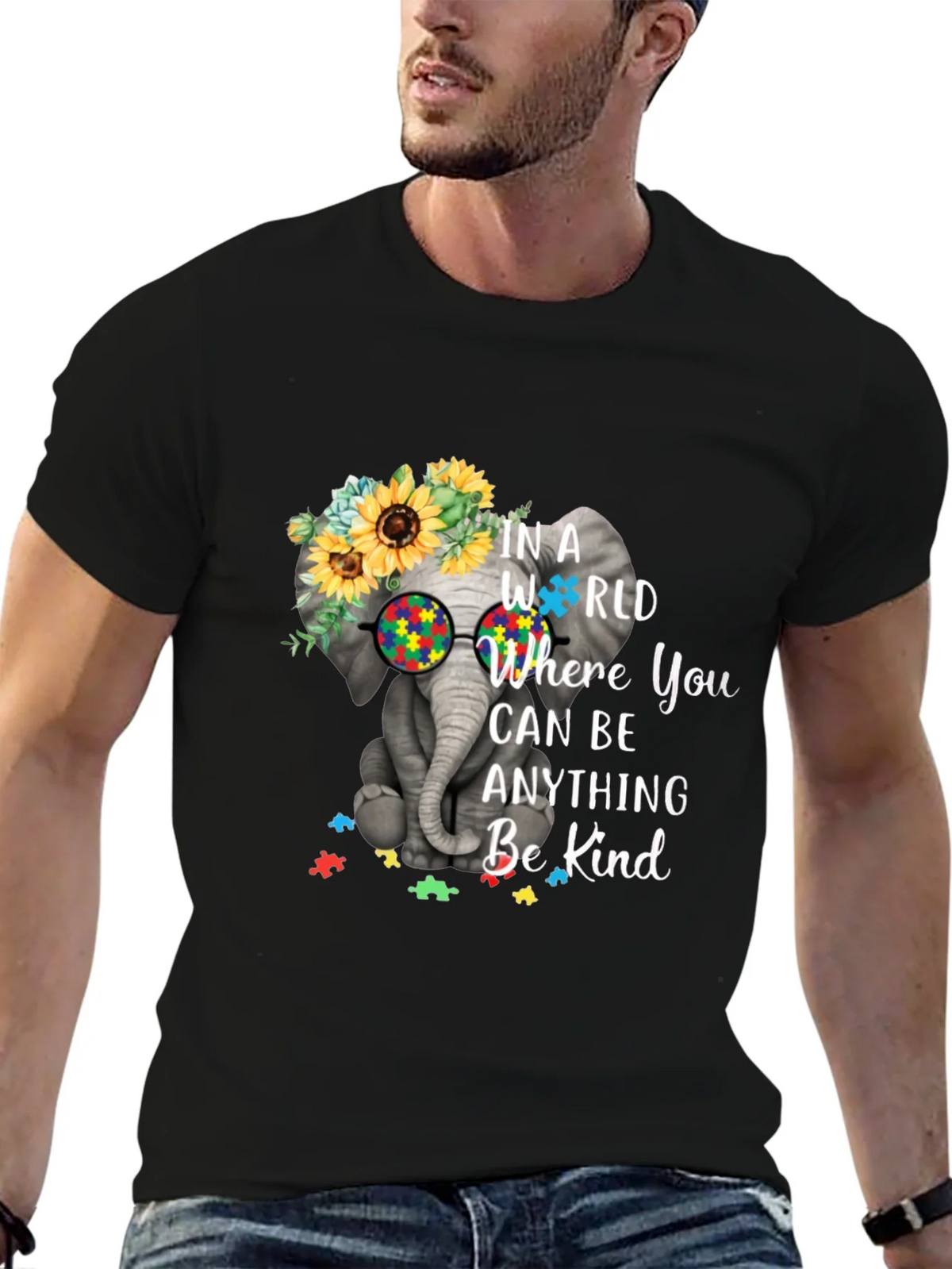 Elephant Autism Awareness T-Shirt Be Kind product image 6