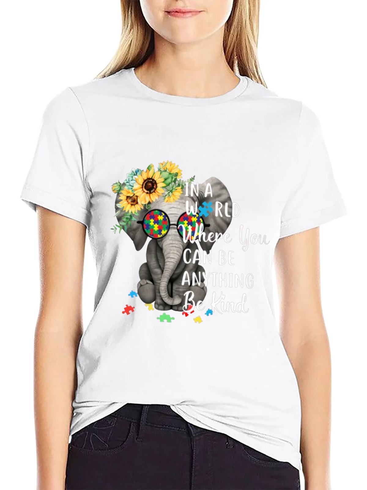 Elephant Autism Awareness T-Shirt Be Kind product image 8