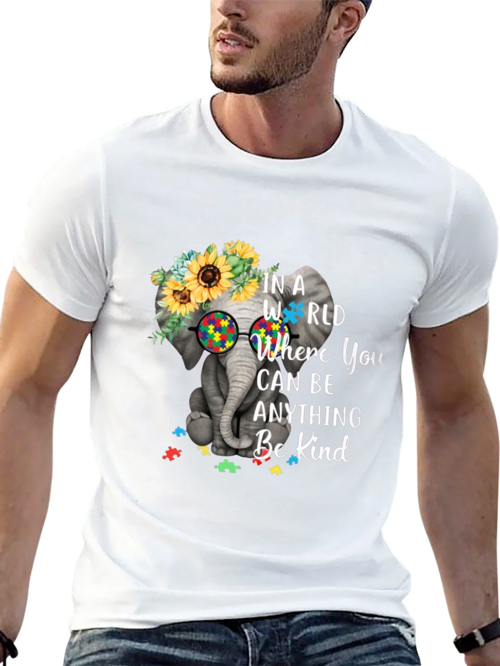 Elephant Autism Awareness T-Shirt Be Kind product image 11