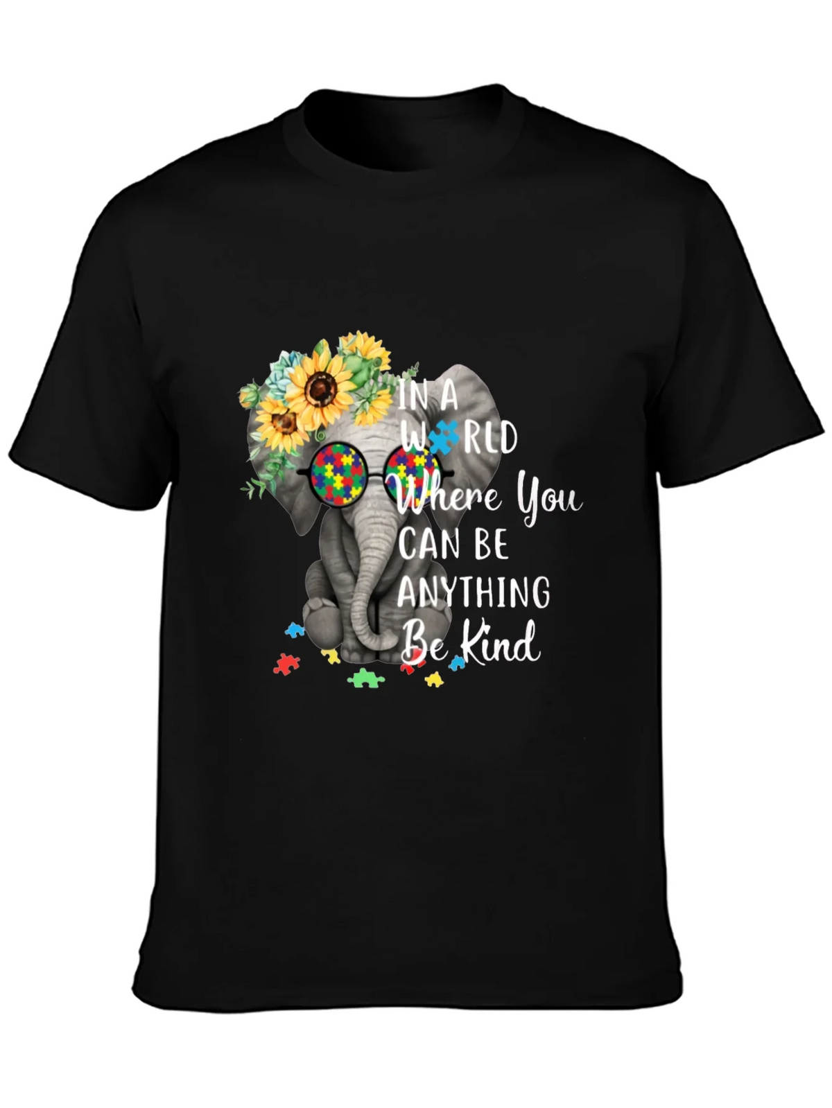 Elephant Autism Awareness T-Shirt Be Kind product image 3